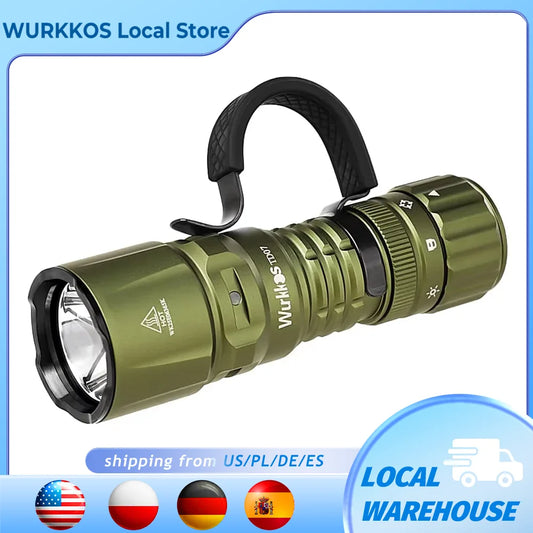 Wurkkos TD07 1300LM Tactical Flashlight Long Throw IP68 Waterproof