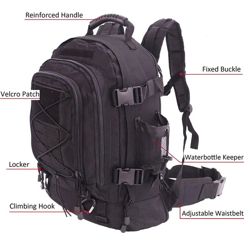 LQARMY Military Tactical Backpack Molle Assault Rucksack Outdoor