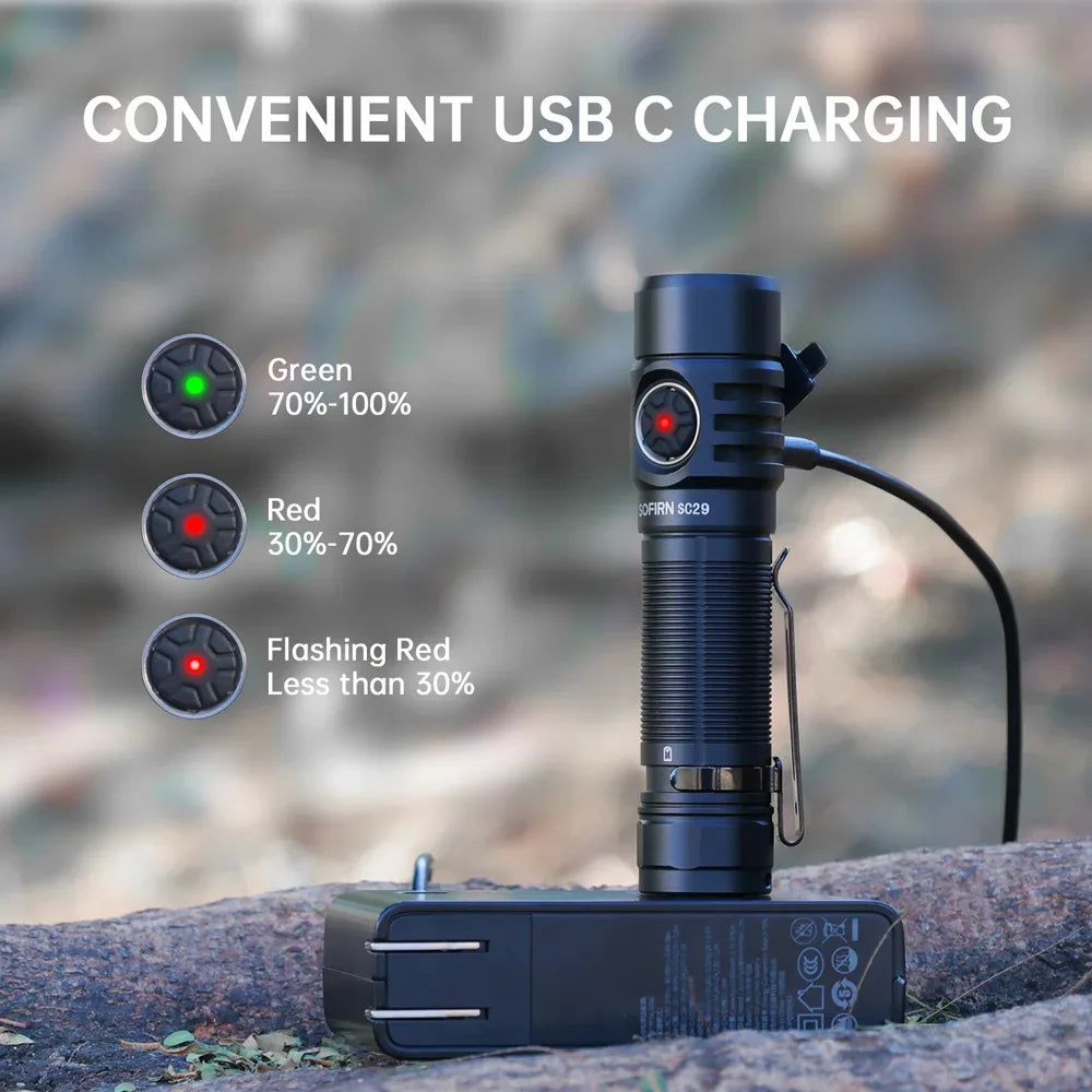 Sofirn SC29 3000 Lumens Rechargeable EDC Flashlight XHP50B LED