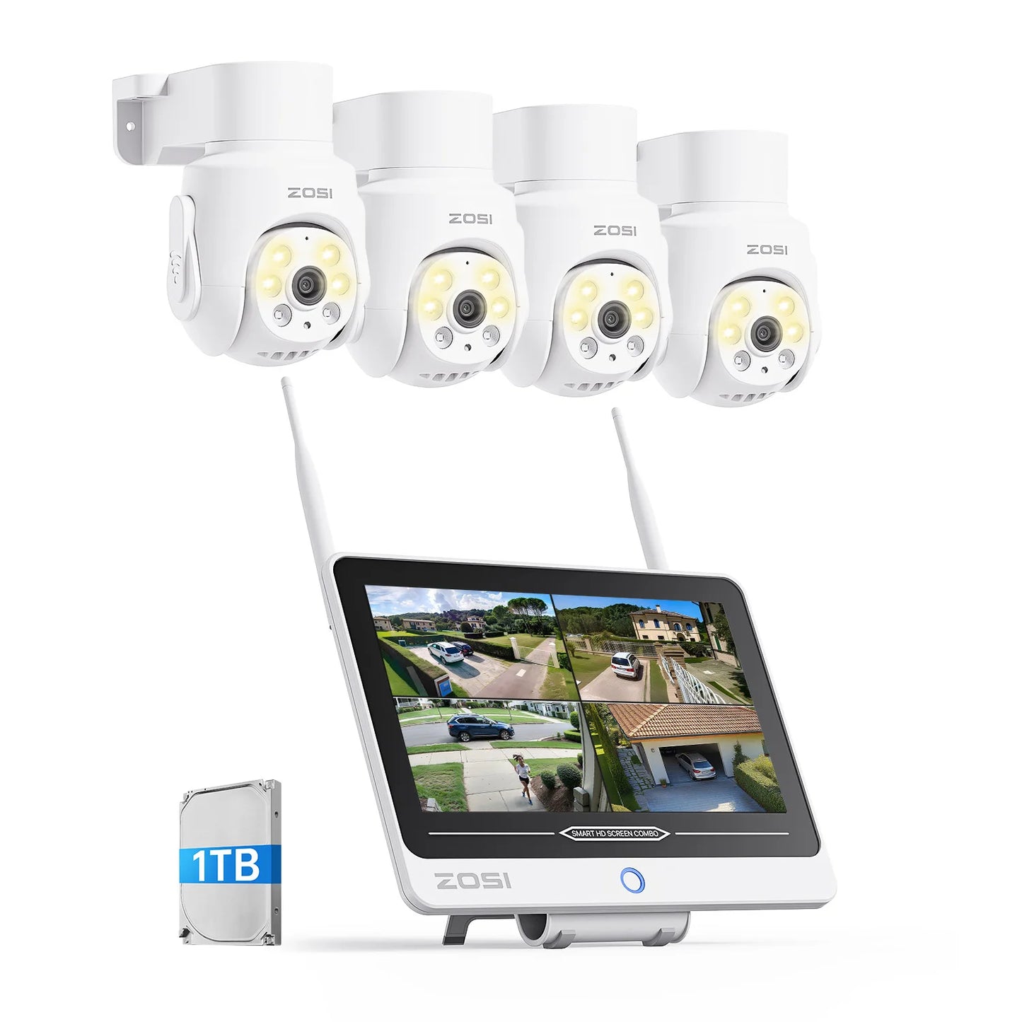 ZOSI 8CH 5MP WiFi 6 Security Camera System With LCD