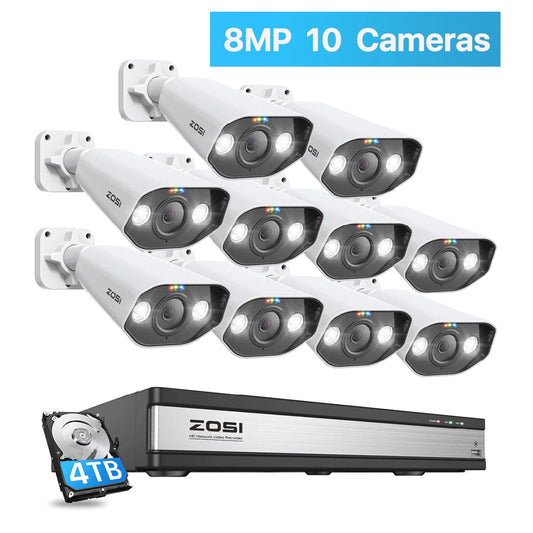 ZOSI 16CH 4K PoE Security Camera System with AI Detection
