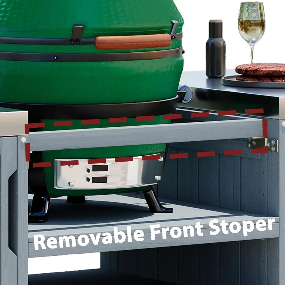 Outdoor Kitchen Island for Big Green Egg Grills Stainless Top