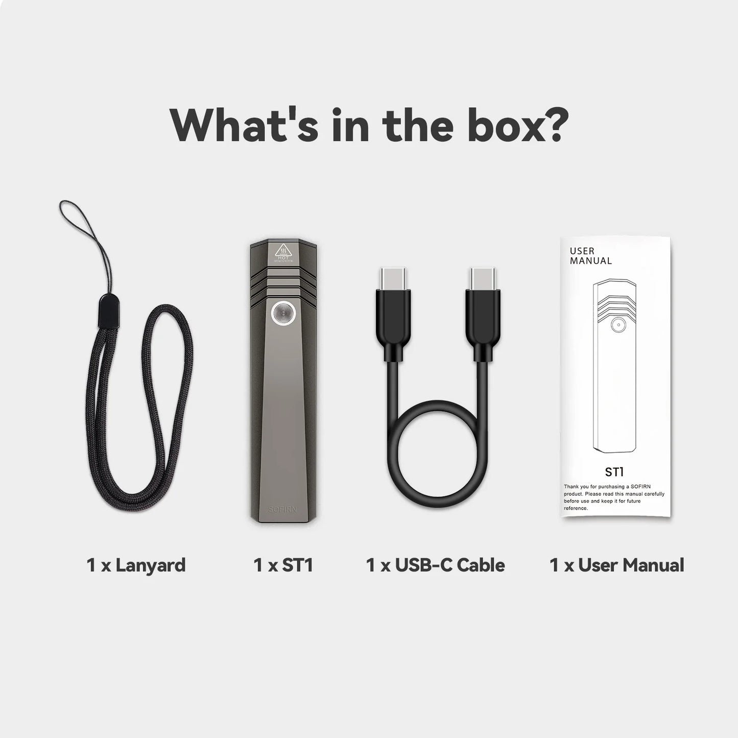 Sofirn ST1 1500 Lumen USB C Rechargeable Pocket Flashlight IPX7