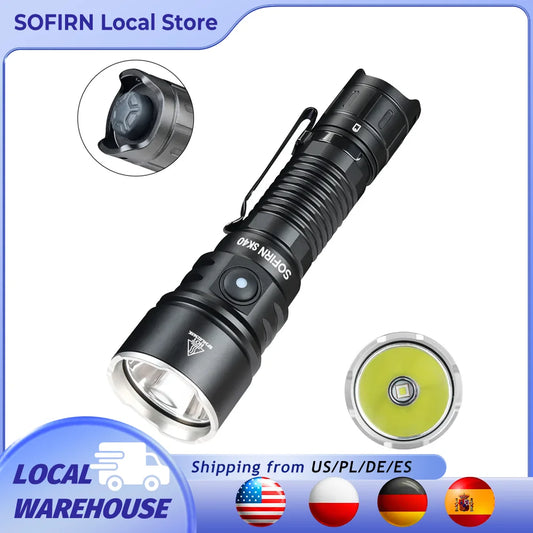 Sofirn SK40 SFT70 3200lm LED Tactical Flashlight 21700 Rechargeable