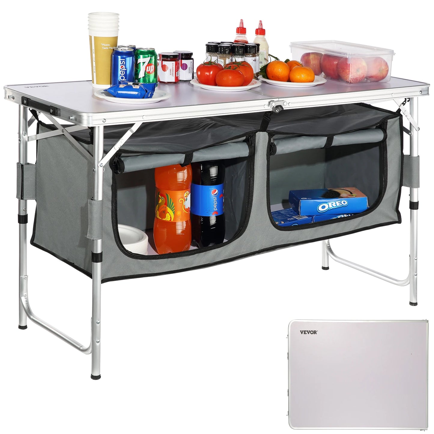 VEVOR Camping Kitchen Table Quick Set Up Folding Outdoor Table