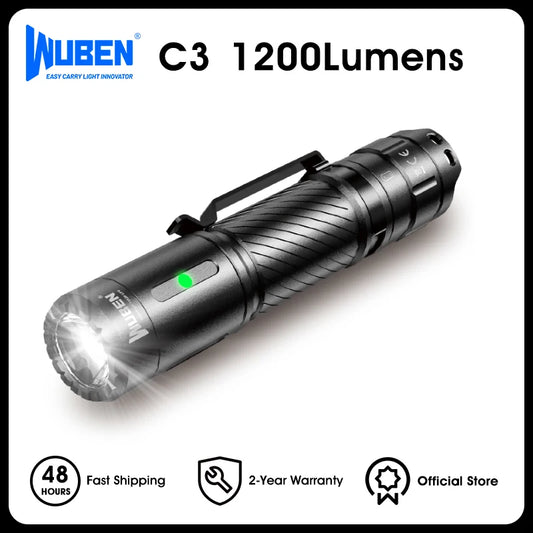 WUBEN C3 1200 Lumen Rechargeable LED Flashlight IP68 Waterproof