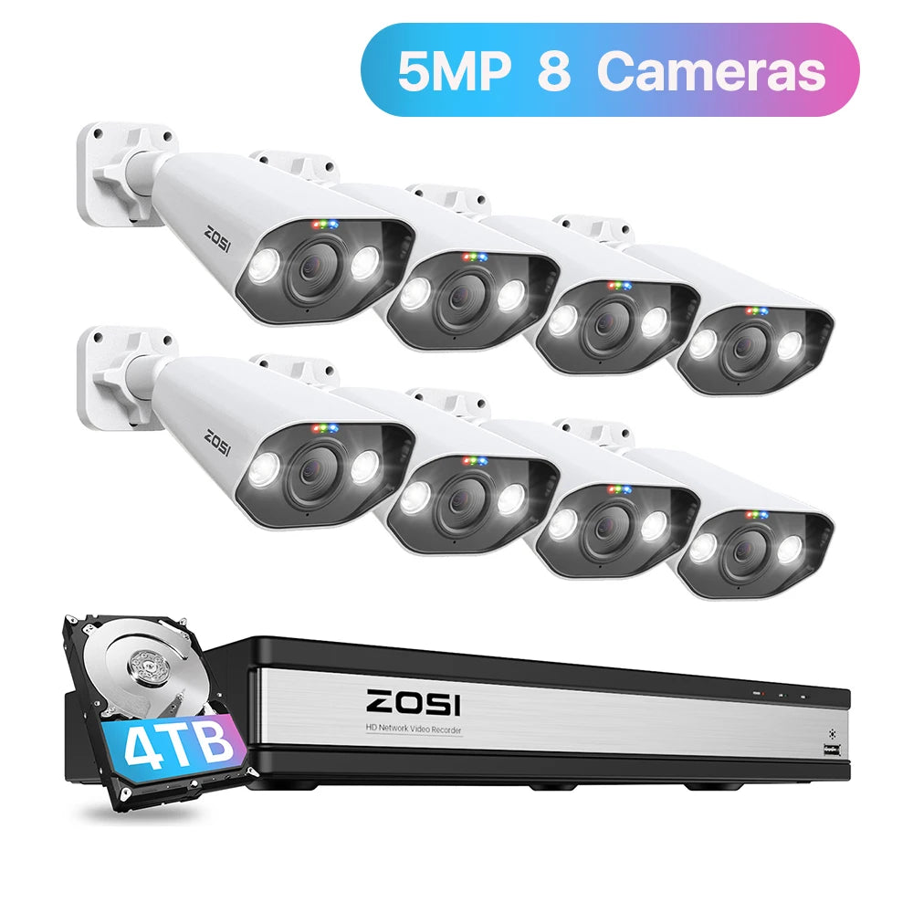 ZOSI 16CH 4K PoE Security Camera System with AI Detection