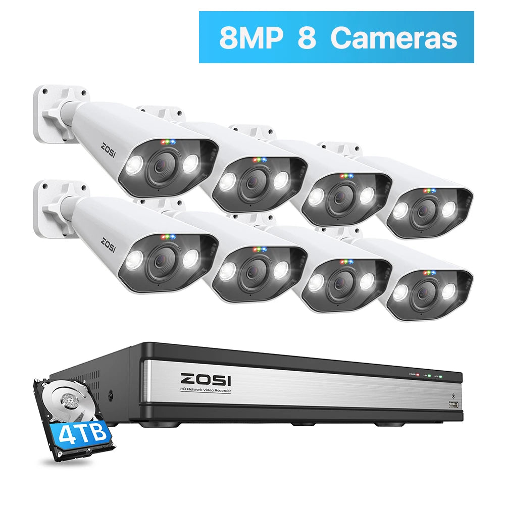 ZOSI 16CH 4K PoE Security Camera System with AI Detection
