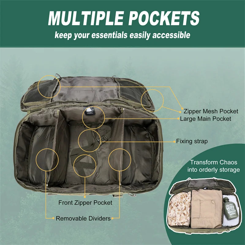 LQARMY Outdoor Molle Tactical Backpack For Hiking Camping