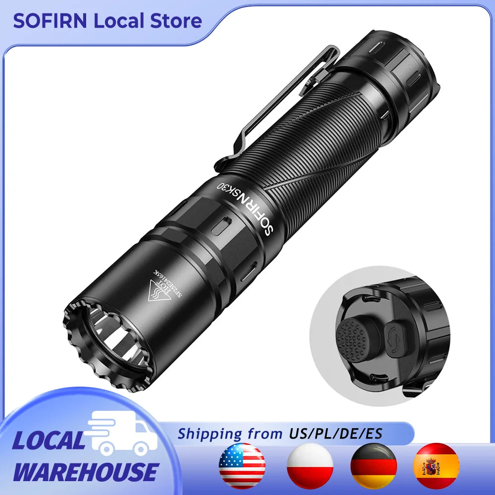 Sofirn SK30 3000 Lumen 6000K USB C Tactical Flashlight