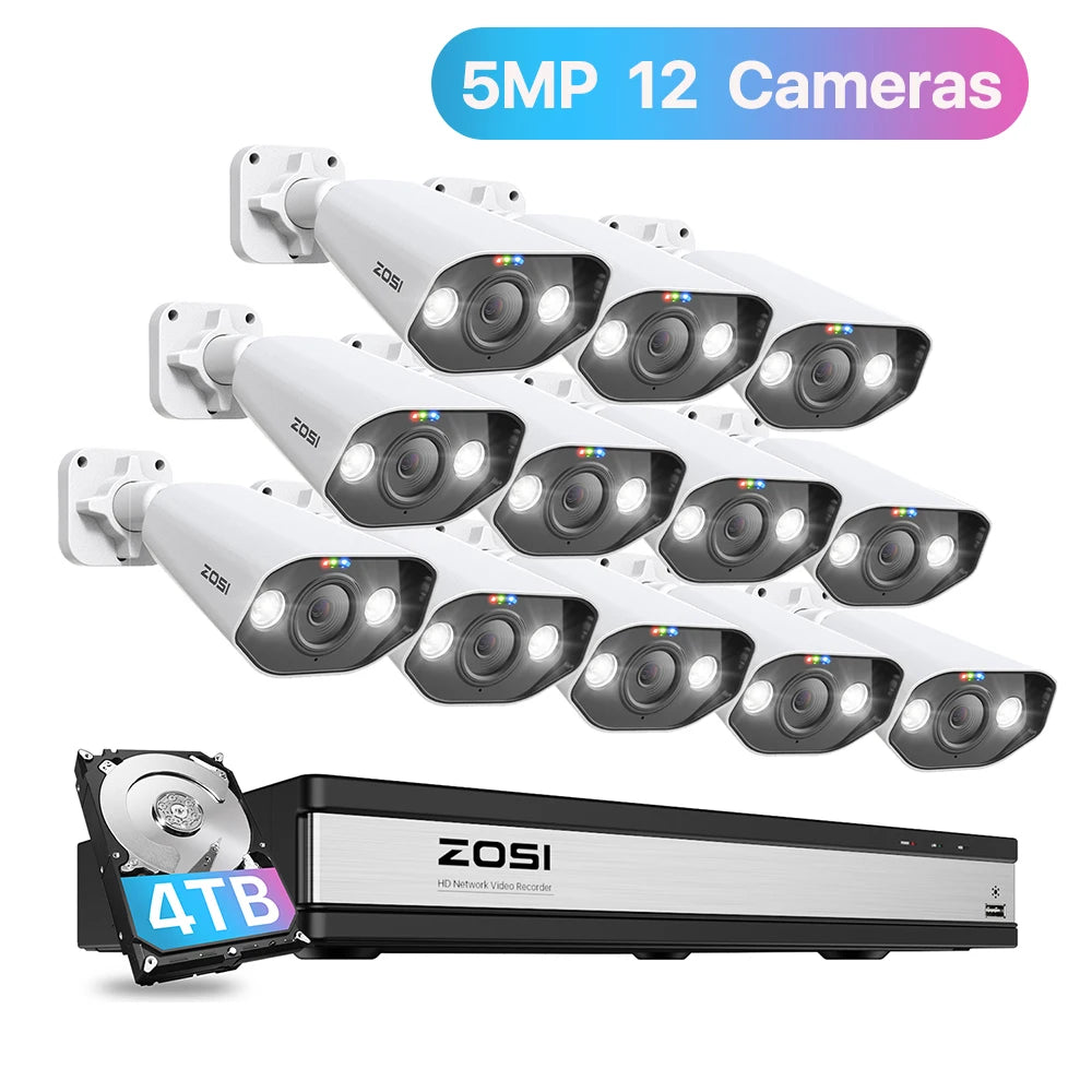 ZOSI 16CH 4K PoE Security Camera System with AI Detection