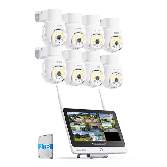 ZOSI 8CH 5MP WiFi 6 Security Camera System With LCD